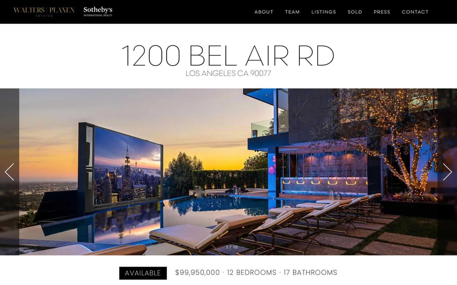 Walters Plaxen Estates website on MacBook